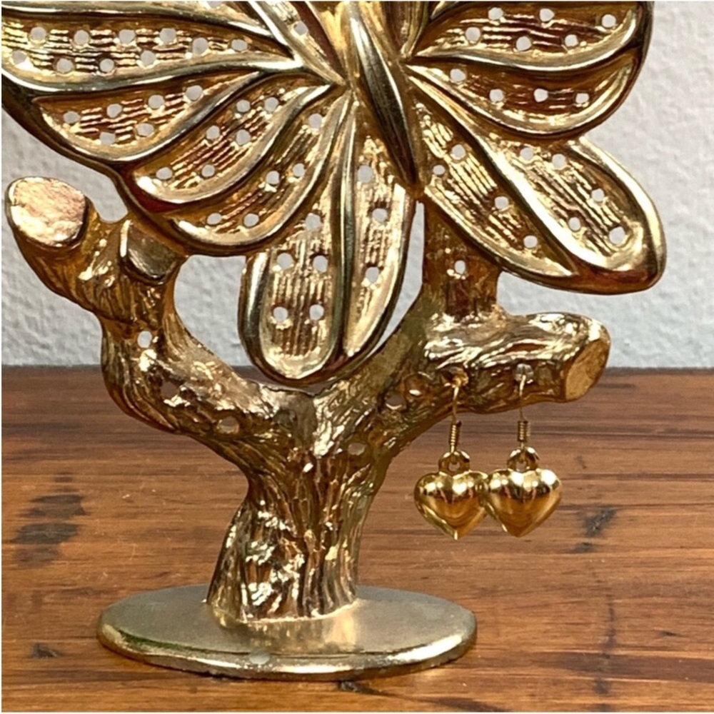 Vintage | Brass Butterfly On Branch Earrings Hanger - Picture 5 of 13